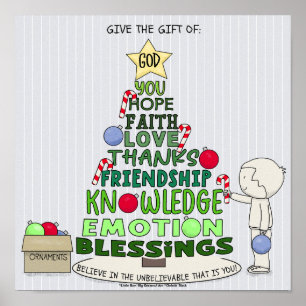 Affiche Offrez le cadeau de : Arbre de mots