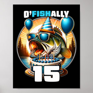 Affiche O'fishally 15 ans anniversaire de pêche 15e annive