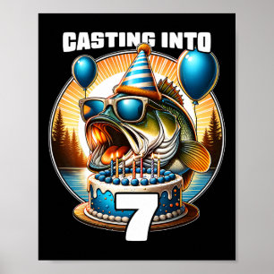 Affiche O'fishally 7 Ans Pêche Anniversaire 7ème Anniversa