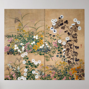 Affiche Ogata Korin Flowering Plants à Autumn