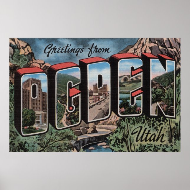 Affiche Ogden, UtahGrandes lettres ScènesOgden, UT 2 (Devant)
