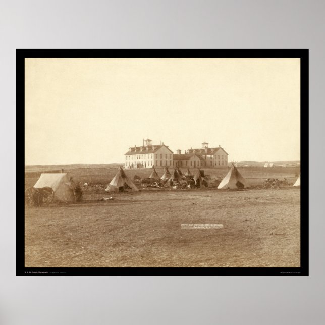 Affiche Oglala School & Indian Camp Pine Ridge SD 1891 (Devant)