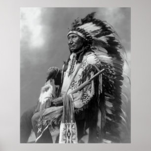 Affiche Oglala Sioux Chief Rocky Bear c. 1899