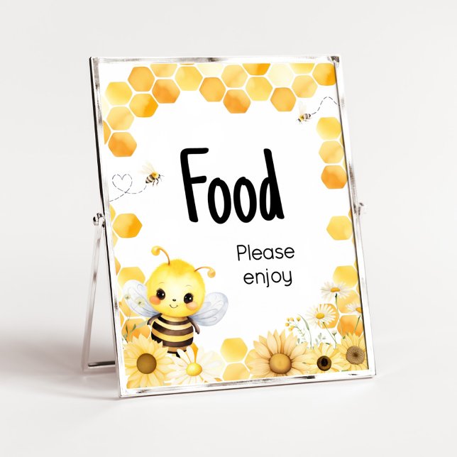 Affiche Oh Babee Bee Baby shower (Oh Babee Baby Shower Food Sign)