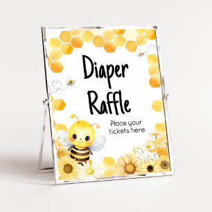Affiche Oh Babee Bee Baby shower Déchets Raffle