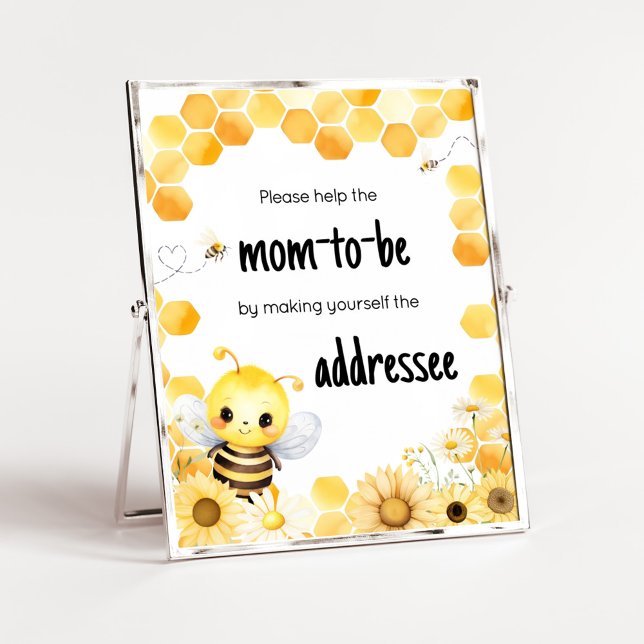 Affiche Oh Babee Bee Baby shower Enveloppe Station (Oh Babee Baby Shower Envelope Station Sign)