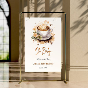 Affiche Oh Baby A Baby est en train de brasser Baby shower
