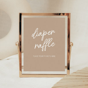Affiche Oh Baby Brown Minimaliste Déchets Raffle