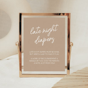 Affiche Oh Baby Brown Minimaliste Late Night Diapers