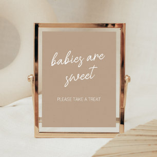 Affiche Oh Baby Brown minimaliste Les bébés sont doux