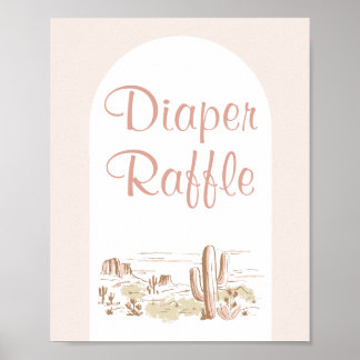Affiche Oh Baby Cowgirl Baby Shower Diaper Raffle Sign