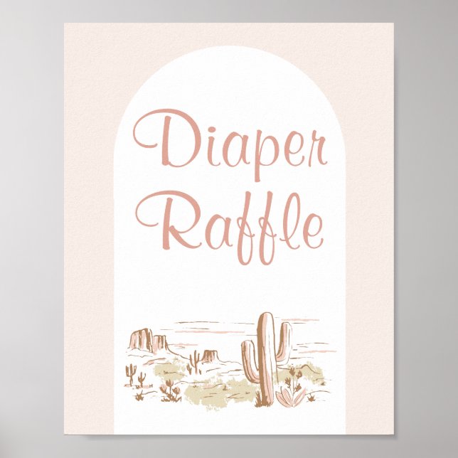 Affiche Oh Baby Cowgirl Baby Shower Diaper Raffle Sign (Devant)