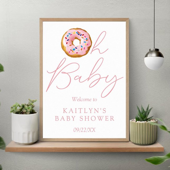 Affiche Oh Baby Donut Sprinkle Girls Baby shower Bienvenue (Créateur téléchargé)
