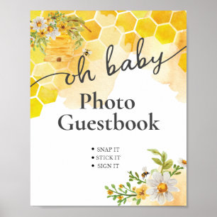 Affiche Oh Baby Honey Bee Photo Douche Guest Book