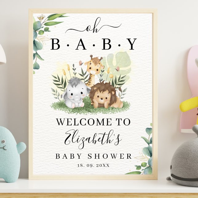 Affiche Oh Baby Jungle Baby Shower Boy (Créateur téléchargé)