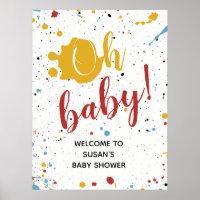Oh Baby Primaire Paint Splatter Baby shower neutre