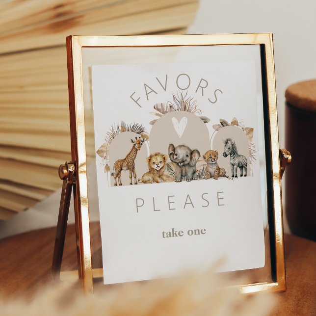 Affiche Oh Baby Safari Animaux Boho Baby shower pour anima (Créateur téléchargé)