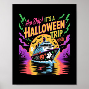 Affiche Oh bateau c'est un voyage d'Halloween drôle de cro
