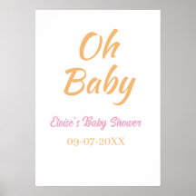 OH BÉBÉ BABY SHOWER ORANGE VIOLET SIMPLE MINIMAL