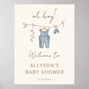 Affiche Oh Boho aquarelle bébé vêtements d'accueil signe
