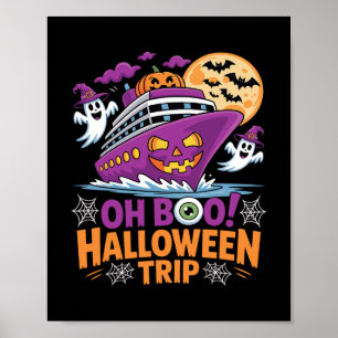 Affiche Oh Boo Voyage Halloween Fantôme Ts Navire Épouvant