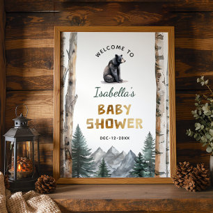 Affiche Oh Boy Adventure Begin   Baby shower de l'ours des