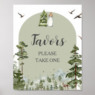 Affiche Oh Boy Adventure Pine Forest Baby shower Faveurs
