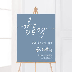 Affiche Oh Boy Boho Baby shower minimaliste Bienvenue
