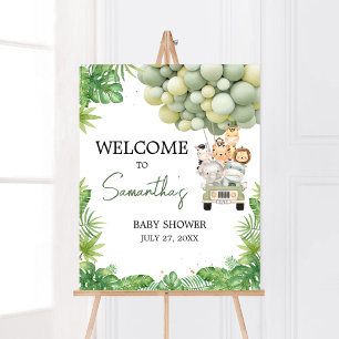 Affiche Oh Boy Jungle Baby shower Safari Bienvenue