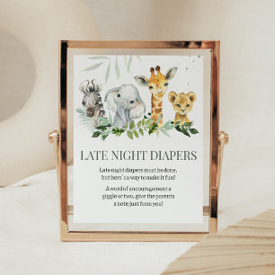Affiche Oh Boy Safari Baby shower Late Night Diapés