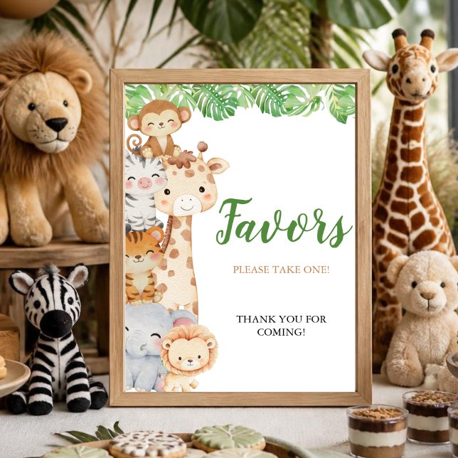 Affiche Oh Boy ! Safari Baby Shower | Panneau de Table des (Créateur téléchargé)