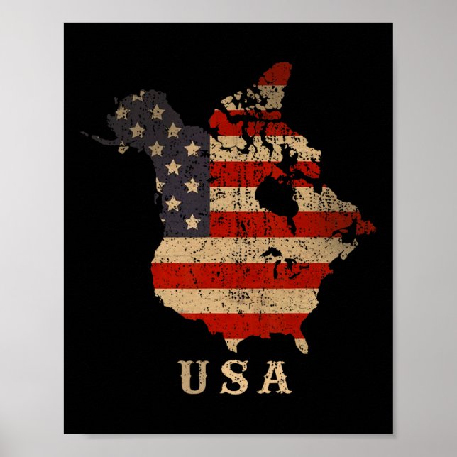 Affiche Oh Canada ! Carte du Canada et des États-Unis - An (Devant)