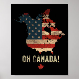 Affiche Oh Canada! Chemise drôle Trump 47 Carte Canada et
