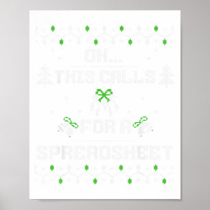Affiche Oh, cela nécessite une feuille de calcul pour Noël