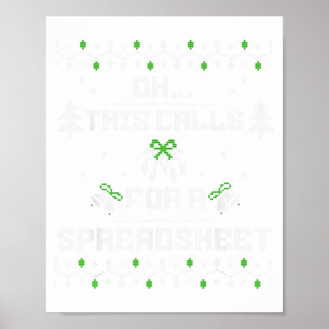 Affiche Oh, cela nécessite une feuille de calcul pour Noël (Devant)