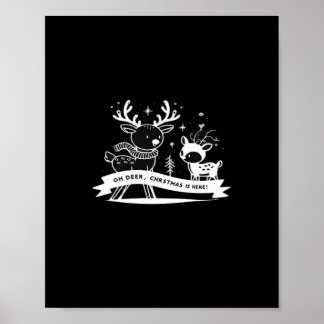 Affiche Oh Cerf Célébration de Noël Style de Fête 