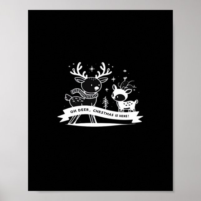 Affiche Oh Cerf Célébration de Noël Style de Fête  (Devant)