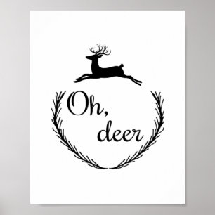 Affiche Oh Cerf Design de Style Drôle