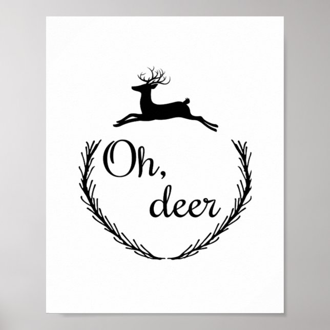 Affiche Oh Cerf Design de Style Drôle  (Devant)