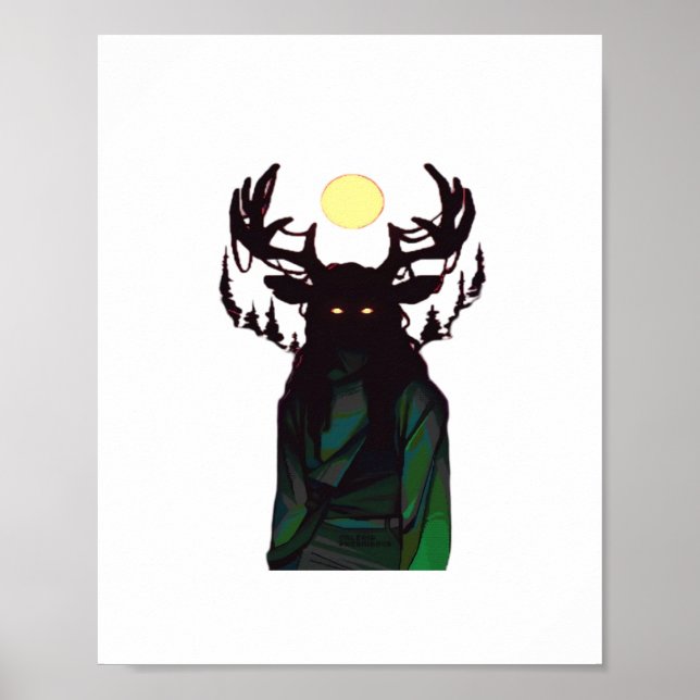 Affiche Oh Cerf Design Minimaliste  (Devant)
