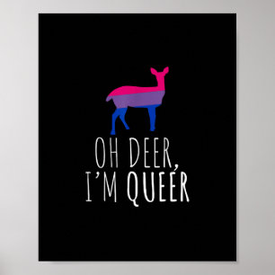Affiche Oh Cerf Drôle Fierté Bisexuelle Gay Lesbienne Desi