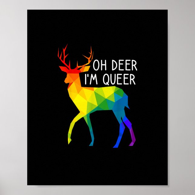 Affiche Oh cerf drôle Fierté LGBTQ Mois de la célébration  (Devant)