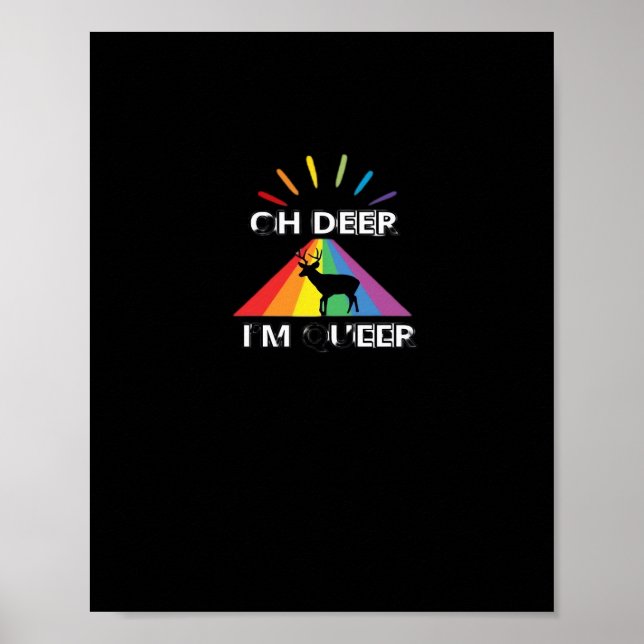 Affiche Oh Cerf Drôle Tendance Design Esthétique  (Devant)