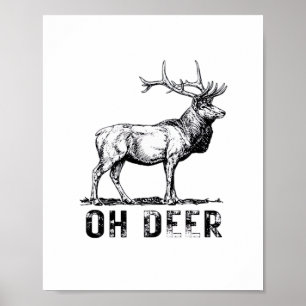 Affiche Oh Cerf Expression Graphique Audacieuse