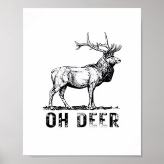Affiche Oh Cerf Expression Graphique Audacieuse