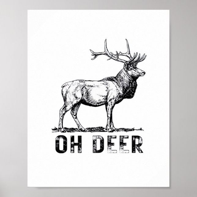 Affiche Oh Cerf Expression Graphique Audacieuse  (Devant)