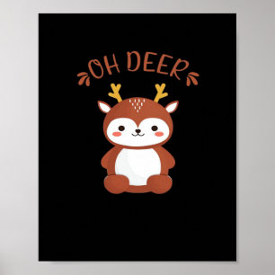 Affiche Oh Cerf Kawaii Cerf Style Artistique Ludique