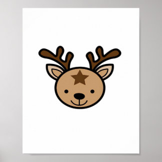Affiche Oh Cerf Mignon Design Minimaliste