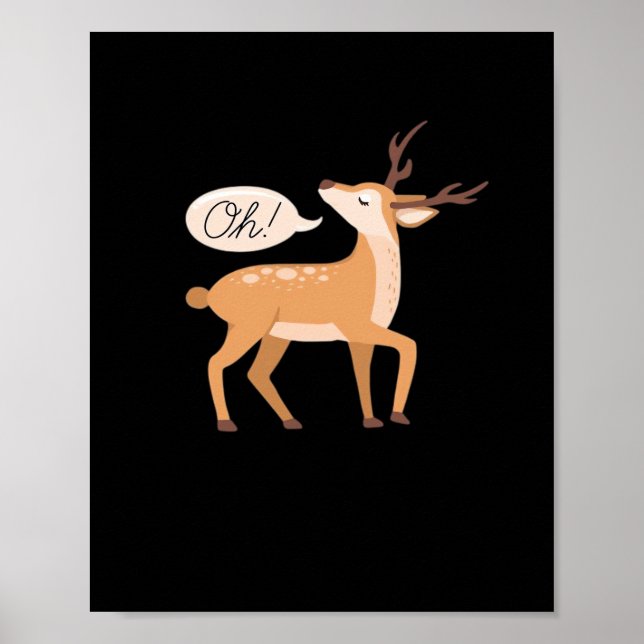 Affiche Oh Cerf Minimaliste Esthétique Propre  (Devant)