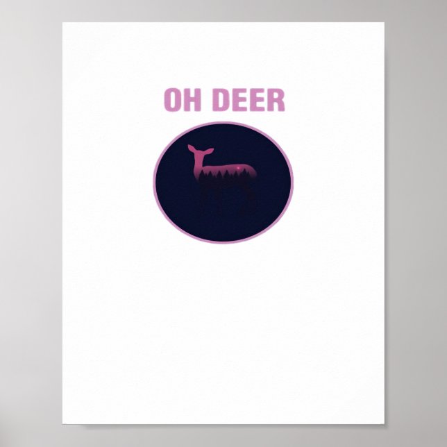 Affiche Oh Cerf Moderne Esthétique  (Devant)